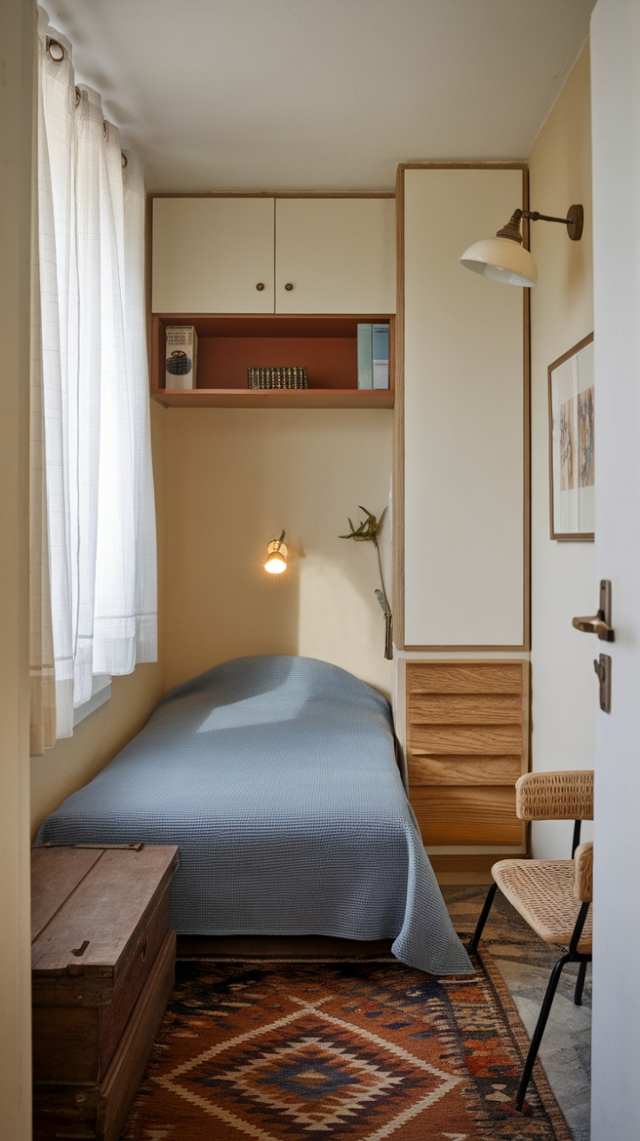 Charming Tiny Retreat with Smart Storage and Bright Accents