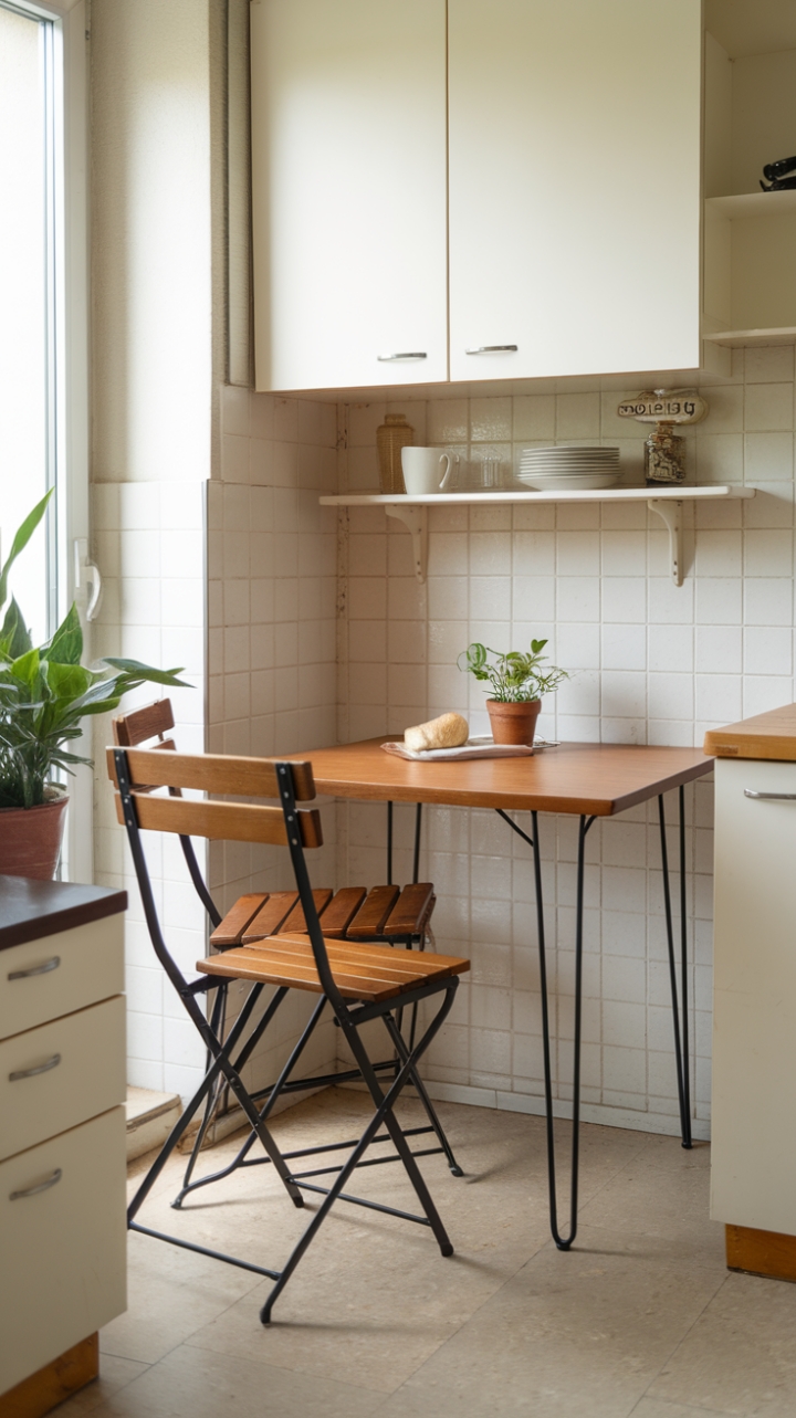 Charming Small Kitchen Nook with Wooden Accents