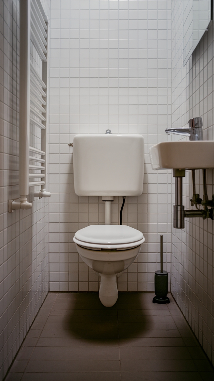 Compact Design with Small Sink and Towel Rack