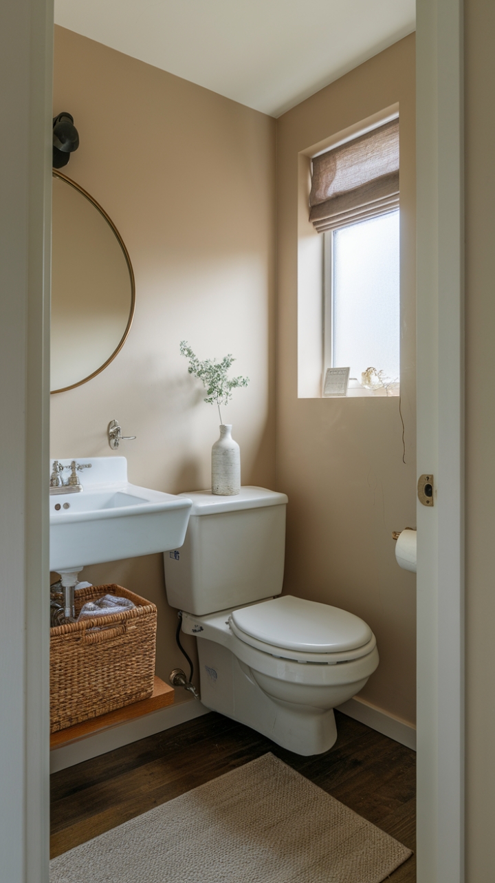 Reflective Charm: Brightening a Small Powder Room with Simple Decor