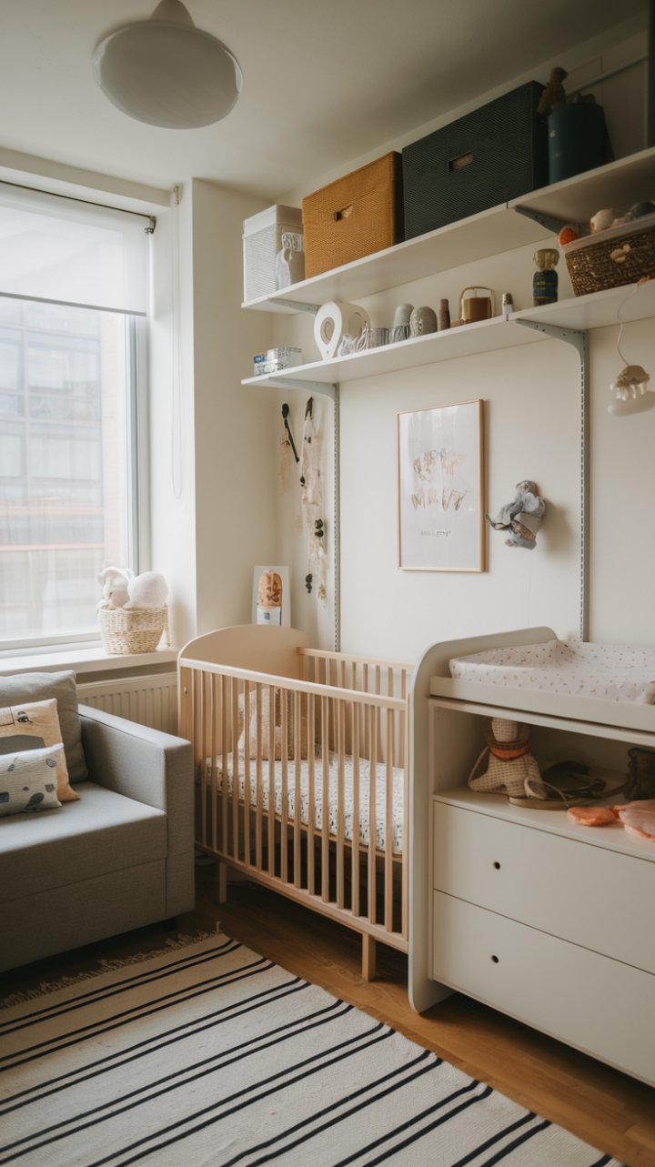 Efficient and Bright: A Cozy Nursery Designed for Comfort and Functionality