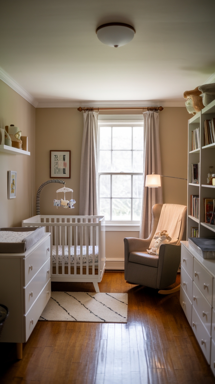 Charming Cozy Nursery with Warm Beige Tones and Natural Light