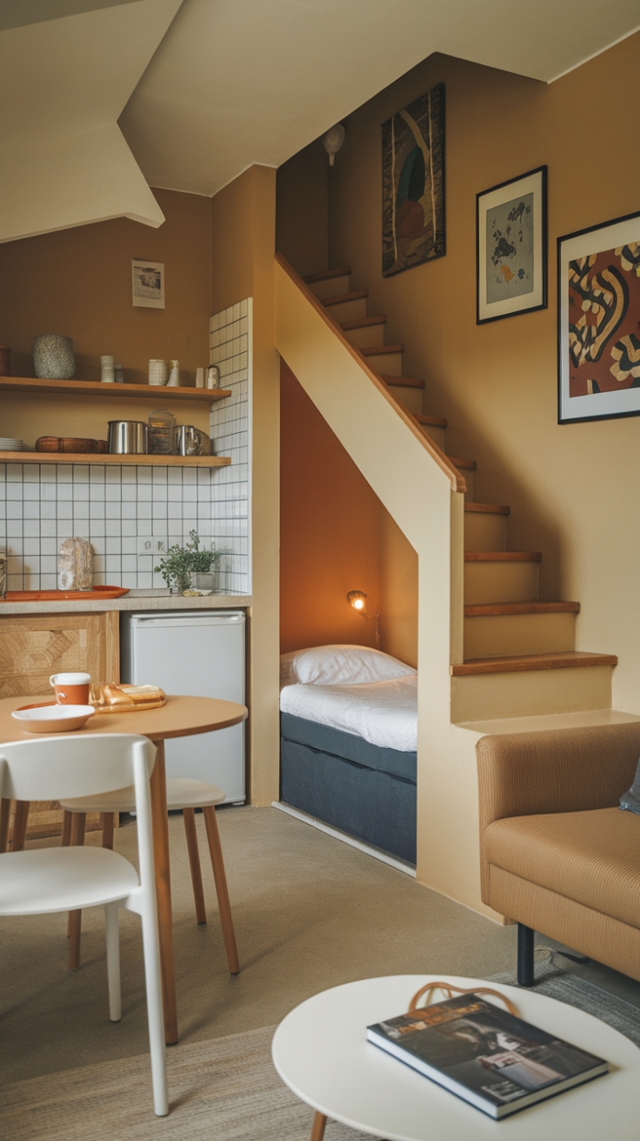 Smart Space: Cozy Micro-Apartment with Clever Design Solutions