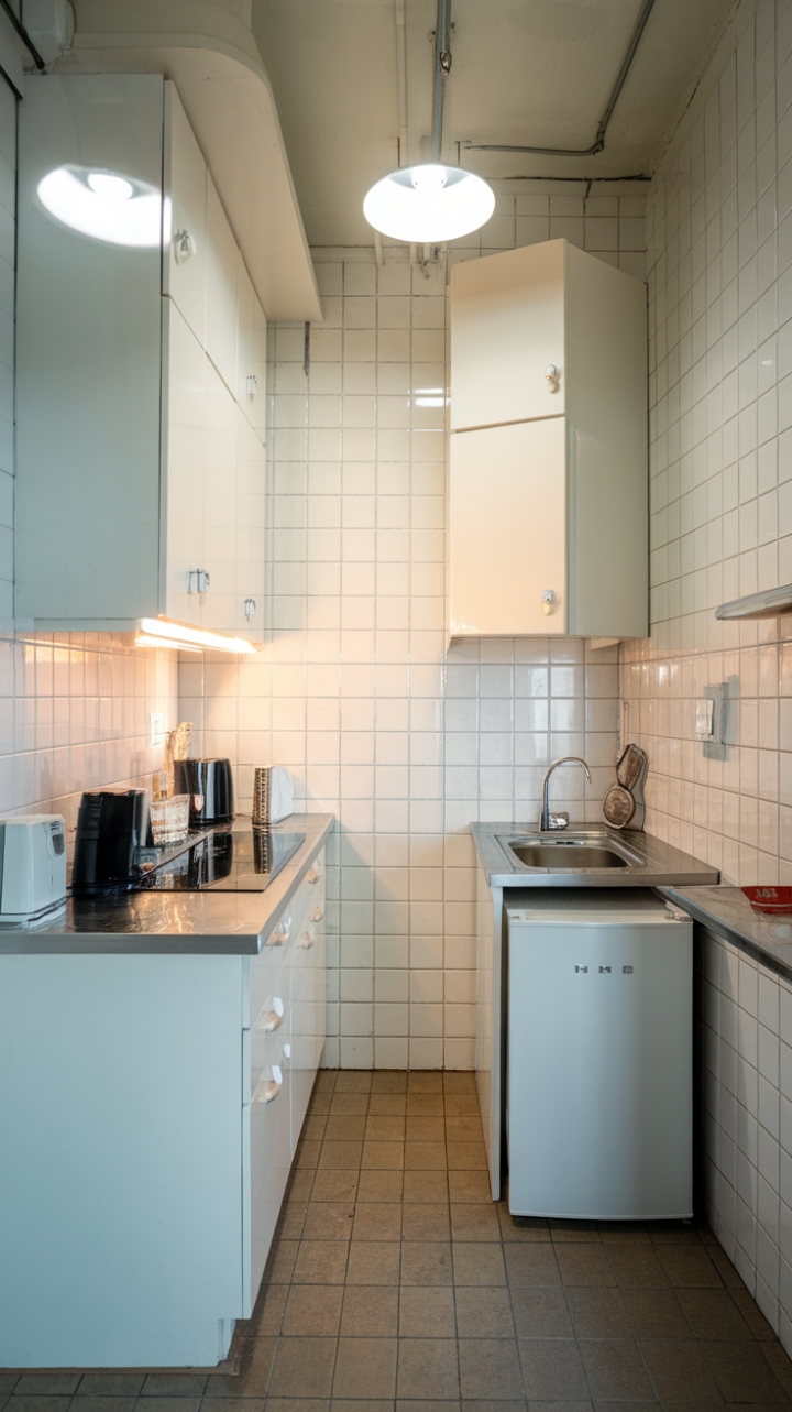 Space-Saving Style: Bright White Cabinets and Efficient Layout