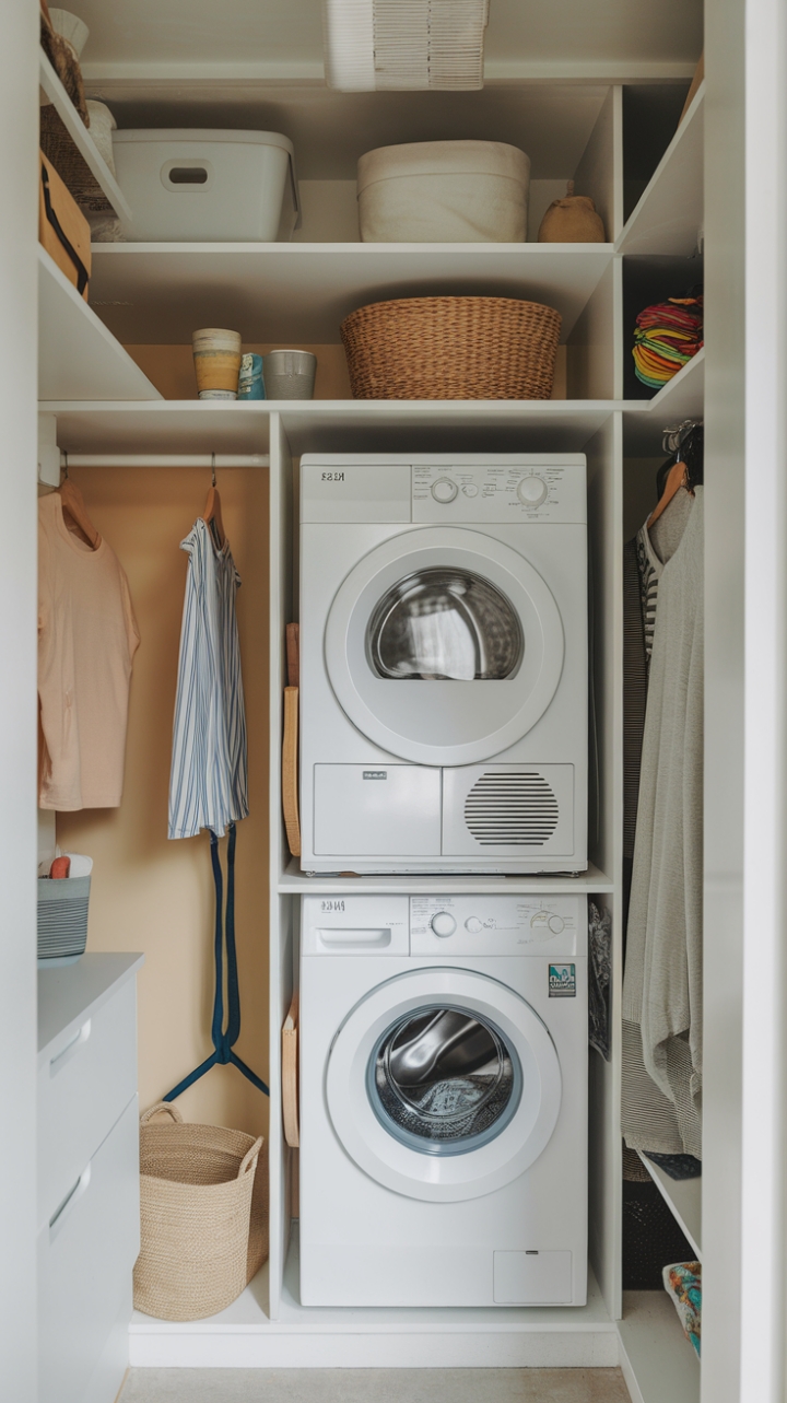 Space-Saving Laundry Area with Smart Storage Solutions