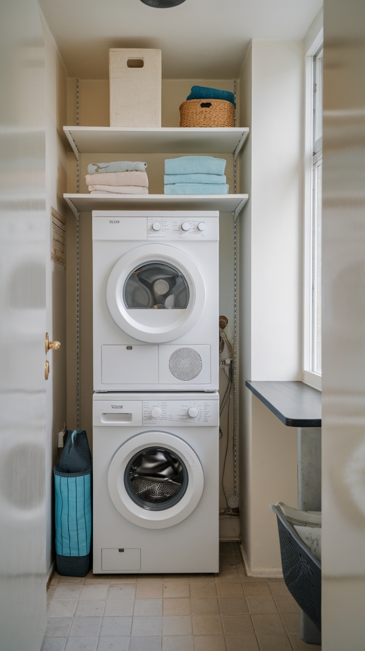Space-Saving Laundry Nook with Functional Design
