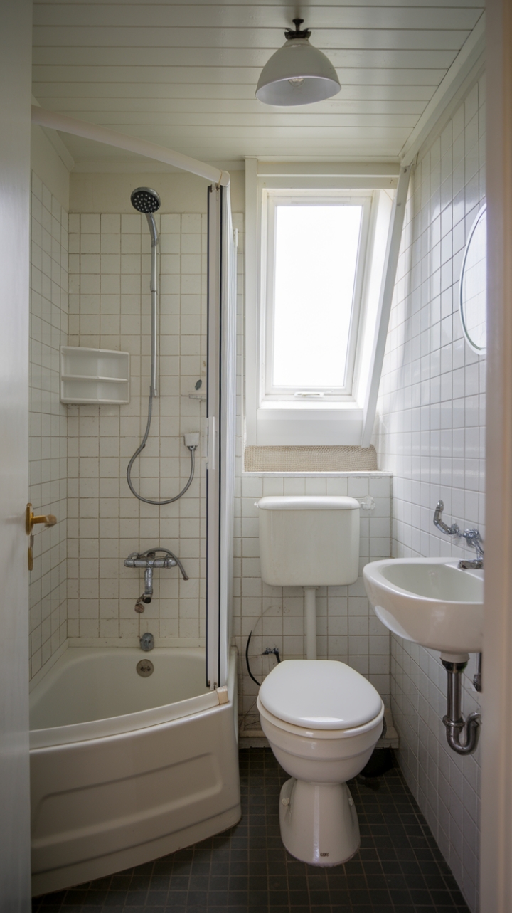 Maximized Small Space: Bright and Inviting Full Bath