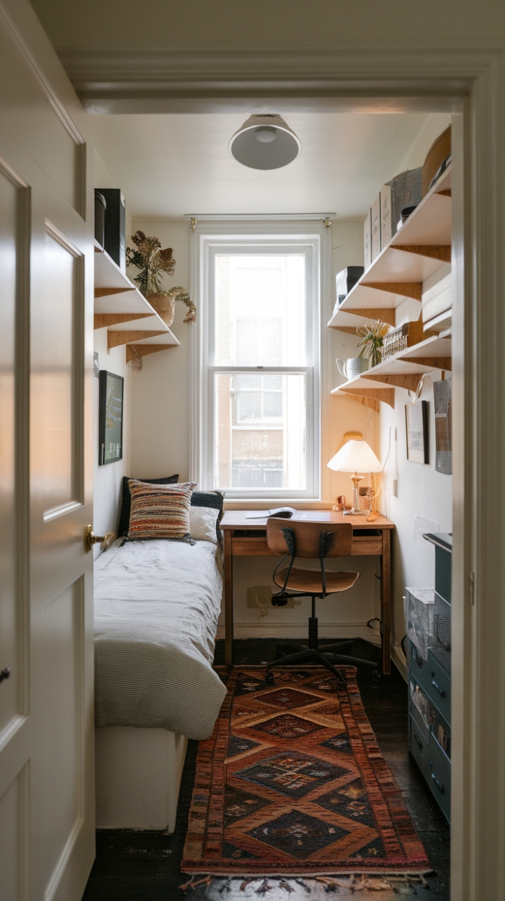 Warmth and Functionality in a Compact Room