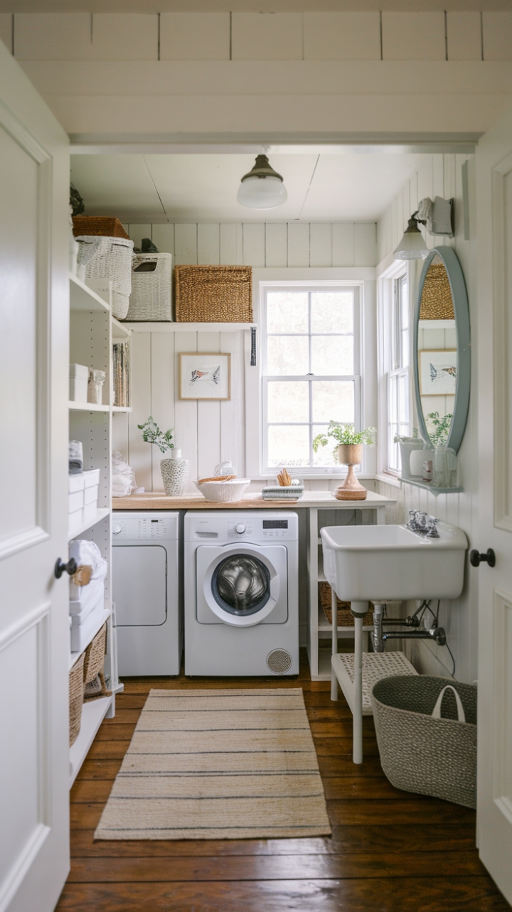 Practical Elegance in a Rustic Farmhouse Utility Space