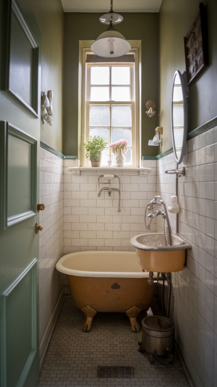 Nostalgic Heritage-Inspired Powder Room
