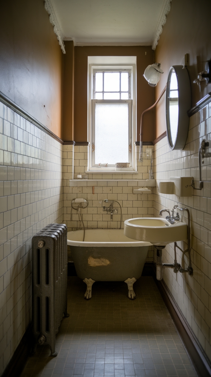 Nostalgic Retreat Featuring Antique Fixtures and Warm Tones