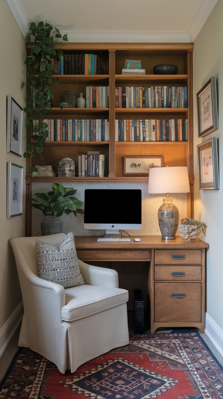Cozy Study Nook Turns Small Space into a Stylish Retreat