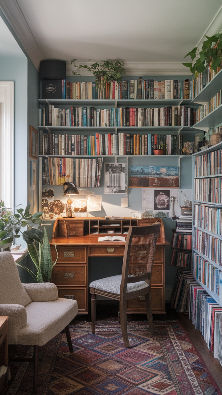 Elegant Workspace: A Light-Filled Sanctuary for Focus and Relaxation