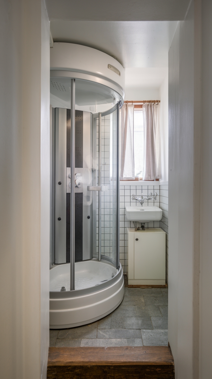Stylish Small Space: A Compact Shower Retreat