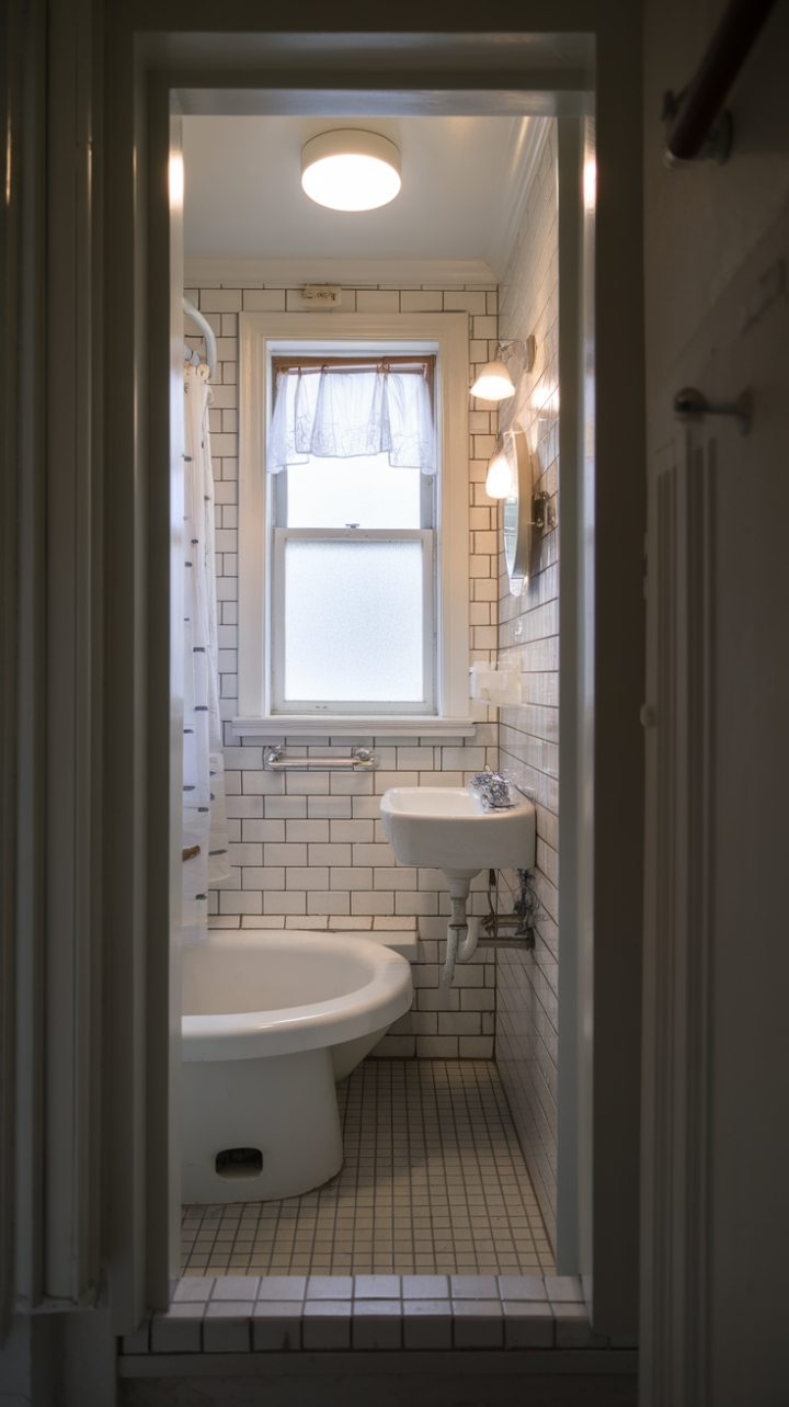 Elegant Small Space with Classic White Tiles