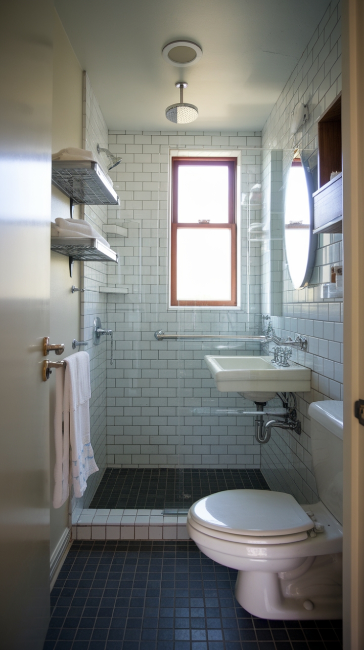 Bright and Practical Ensuite with Smart Storage