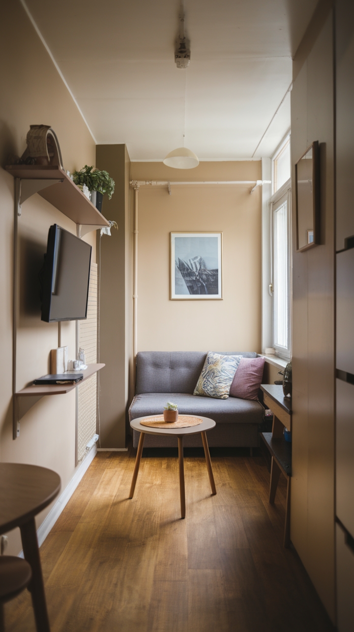 Smart Space: Cozy Narrow Living Room Design