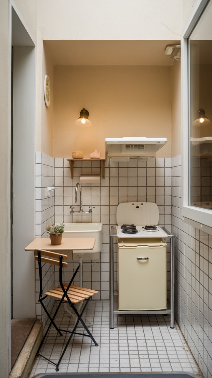 Bright and Efficient Tiny Kitchen Design