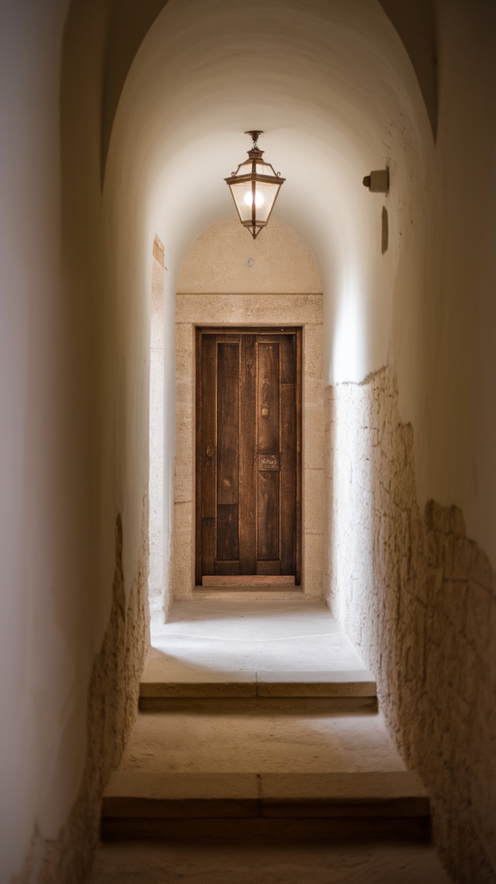 Rustic Charm: A Dimly Lit Stone Passageway