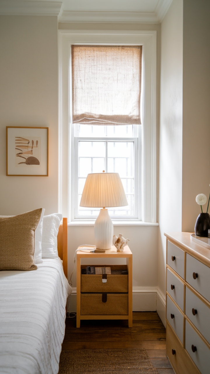 Charming Guest Retreat with White Walls and Wooden Floors