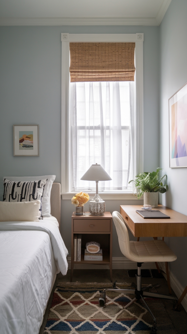 Tranquil Light Blue Retreat with Thoughtful Details