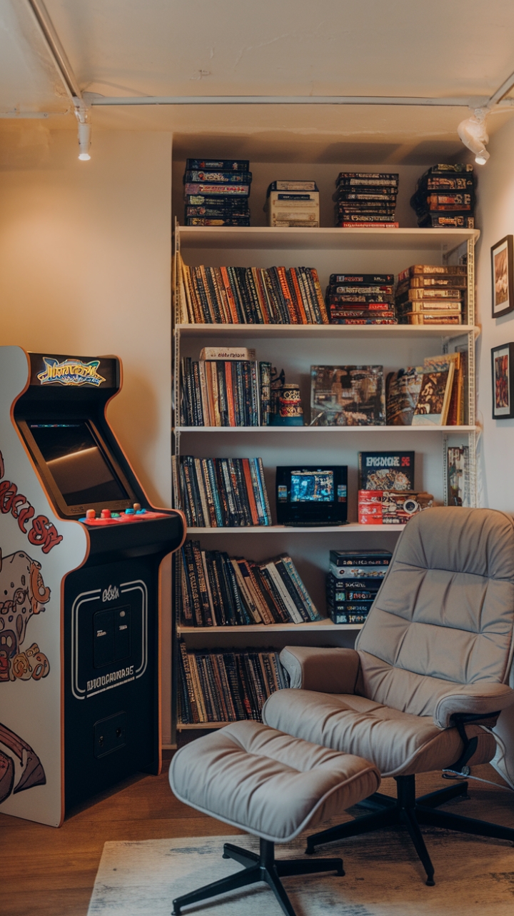 Cozy Game Nook with Vintage Charm