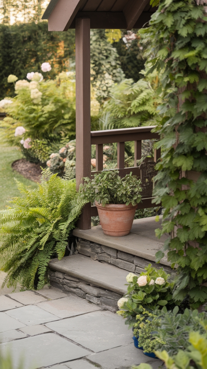 Tranquil Outdoor Retreat with Cozy Details and Soft Lighting