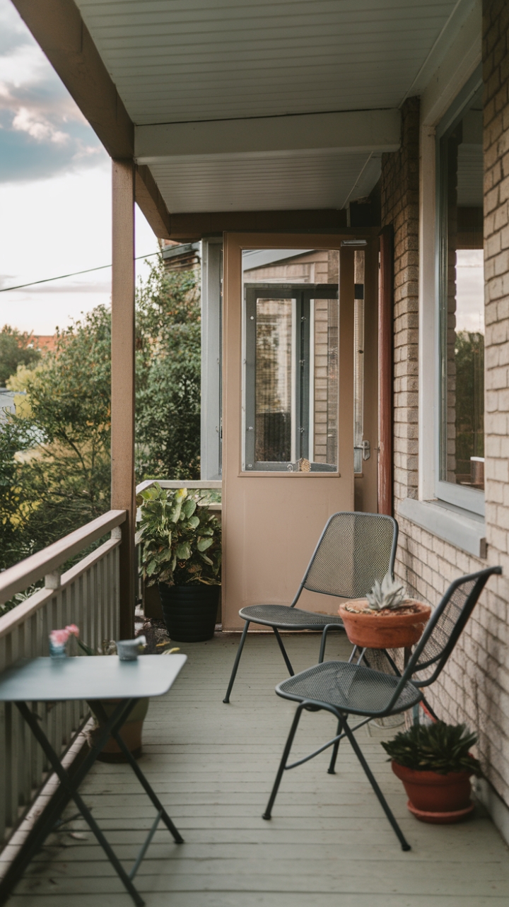Cozy Outdoor Nook with Simple Seating and Brick Details
