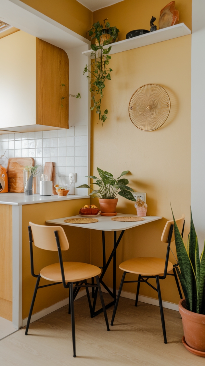 Inviting Compact Dining Space with Lush Accents