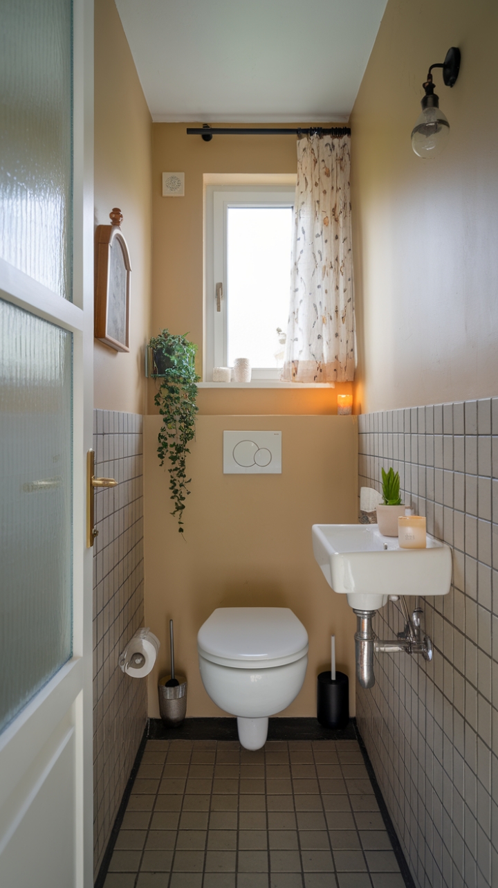 Cozy Small Bathroom Maximizes Style and Function