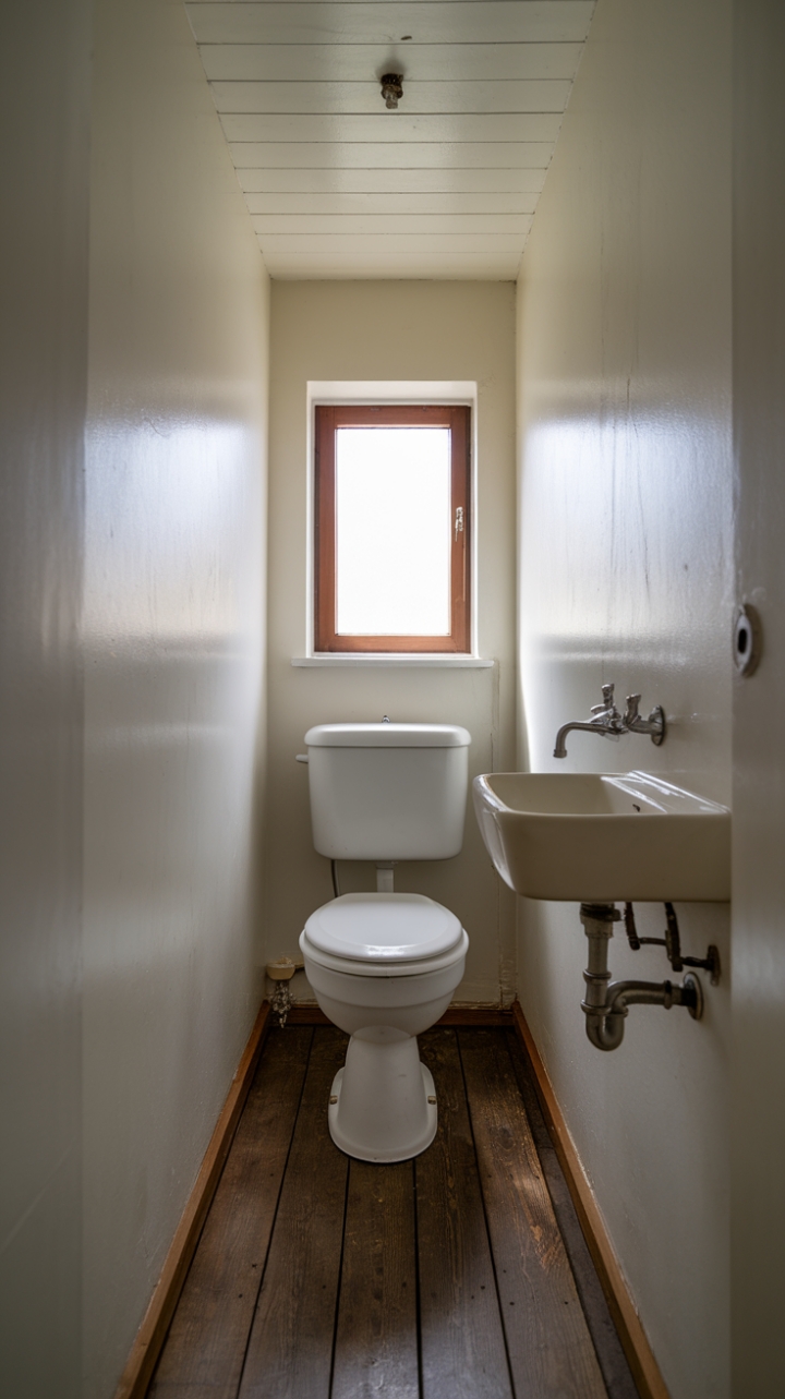 Simple and Bright Tiny Bathroom Design