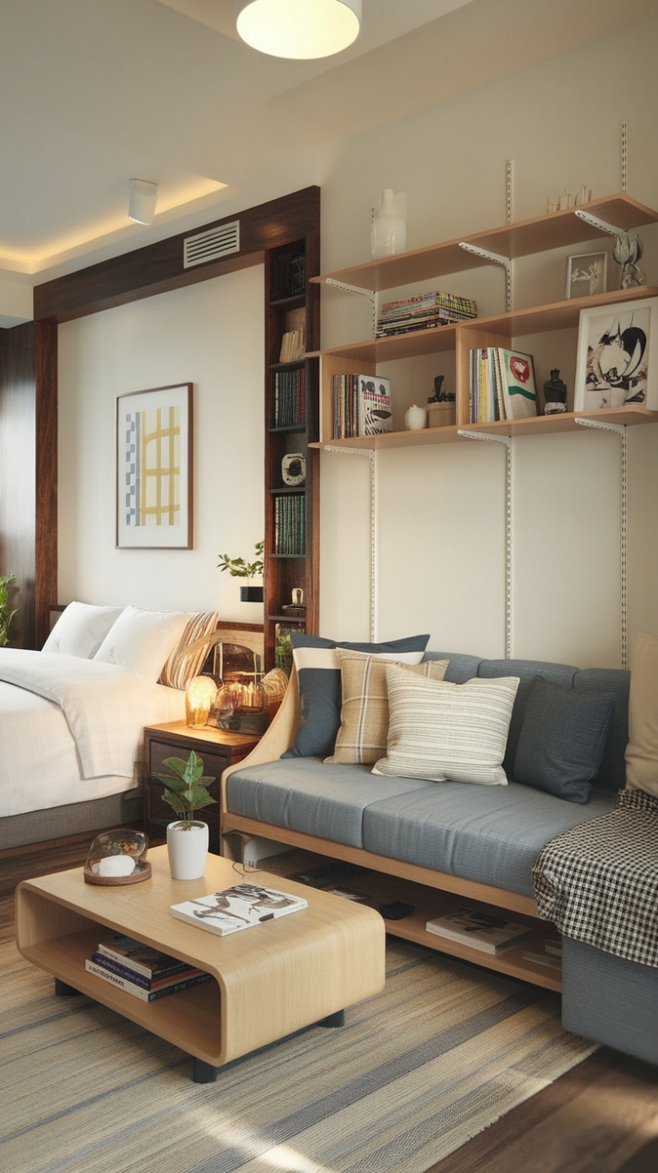 Innovative Layout and Furniture Maximize Small Apartment Comfort