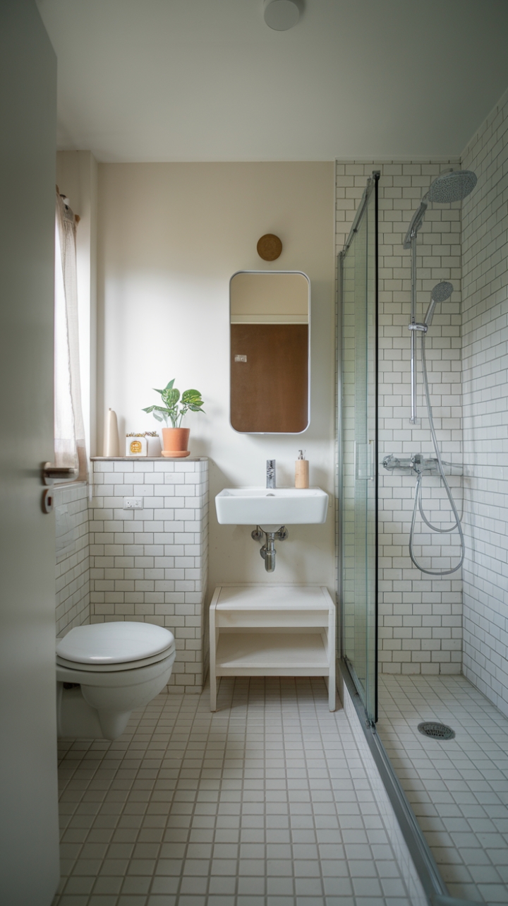 Serene Minimalism: A Small Bathroom with Big Style