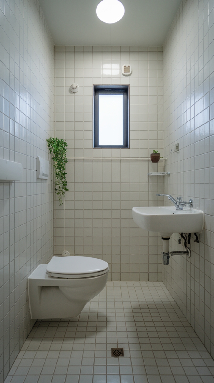 Serene Compact Bathroom with Streamlined Design