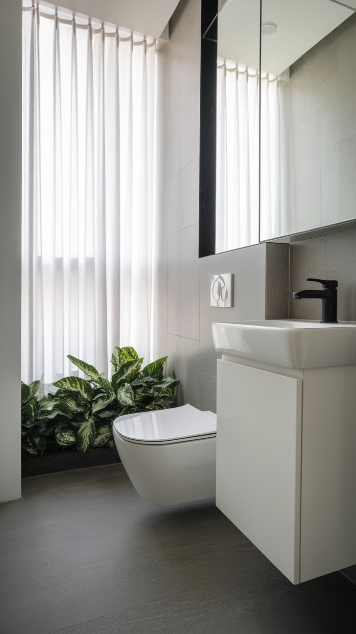 Sleek Simplicity: Gray and White Bathroom Design