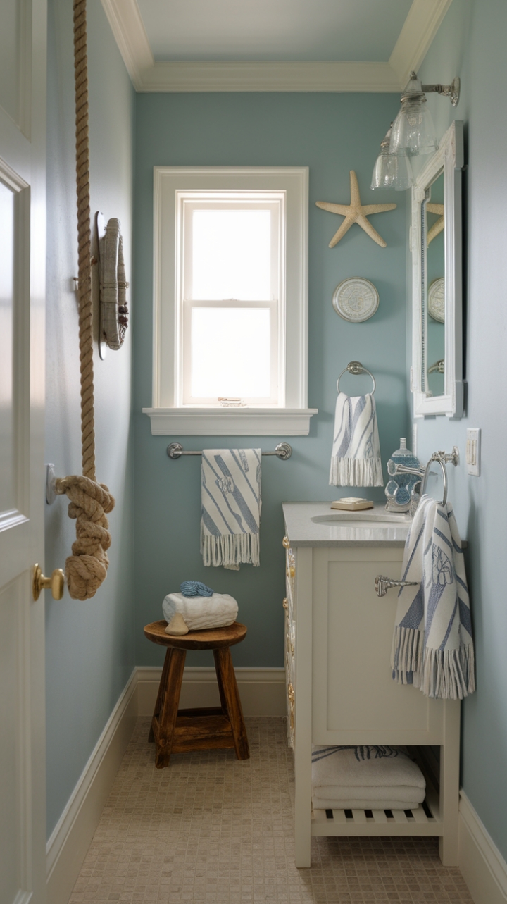 Serene Coastal Bathroom with Nautical Accents
