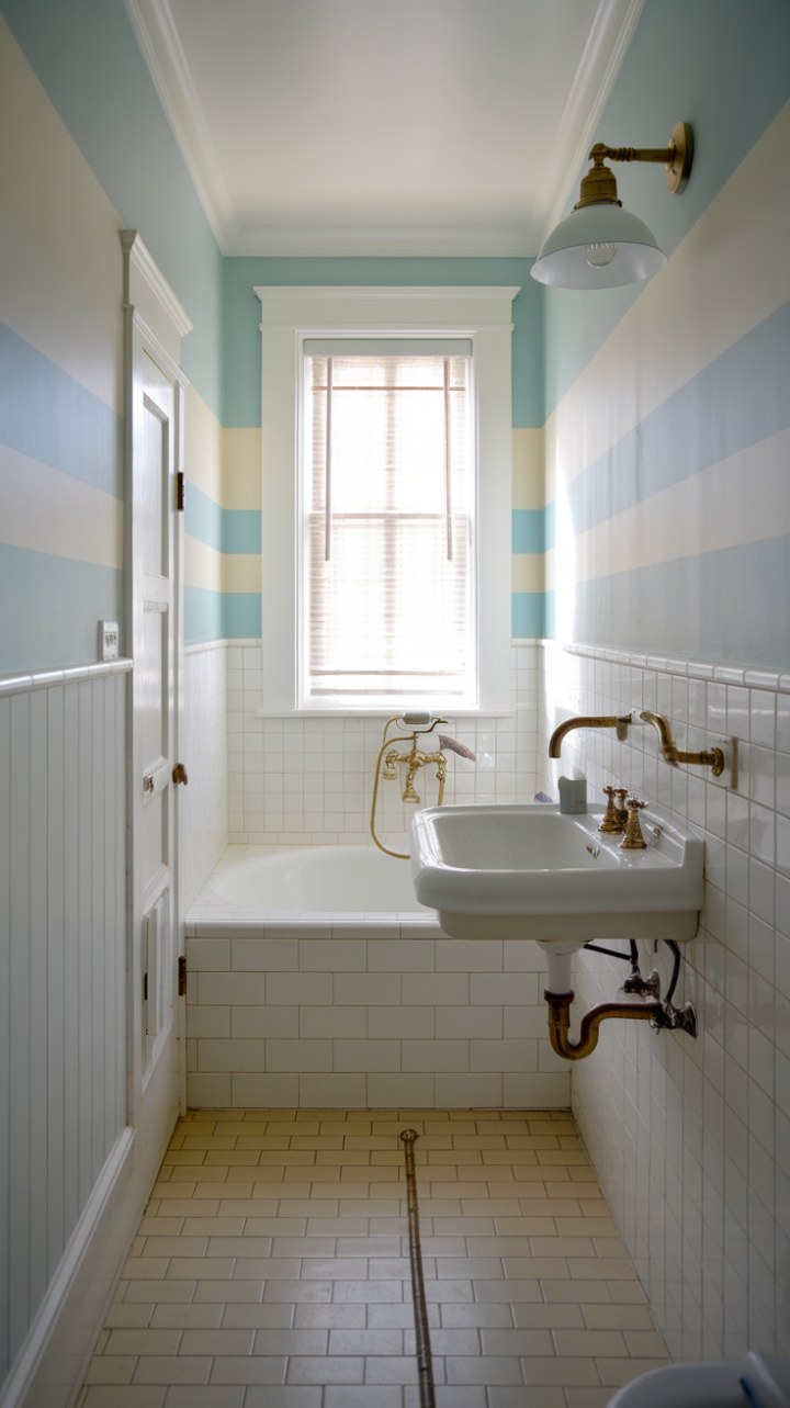 Elegant Seaside-Inspired Petite Bathroom