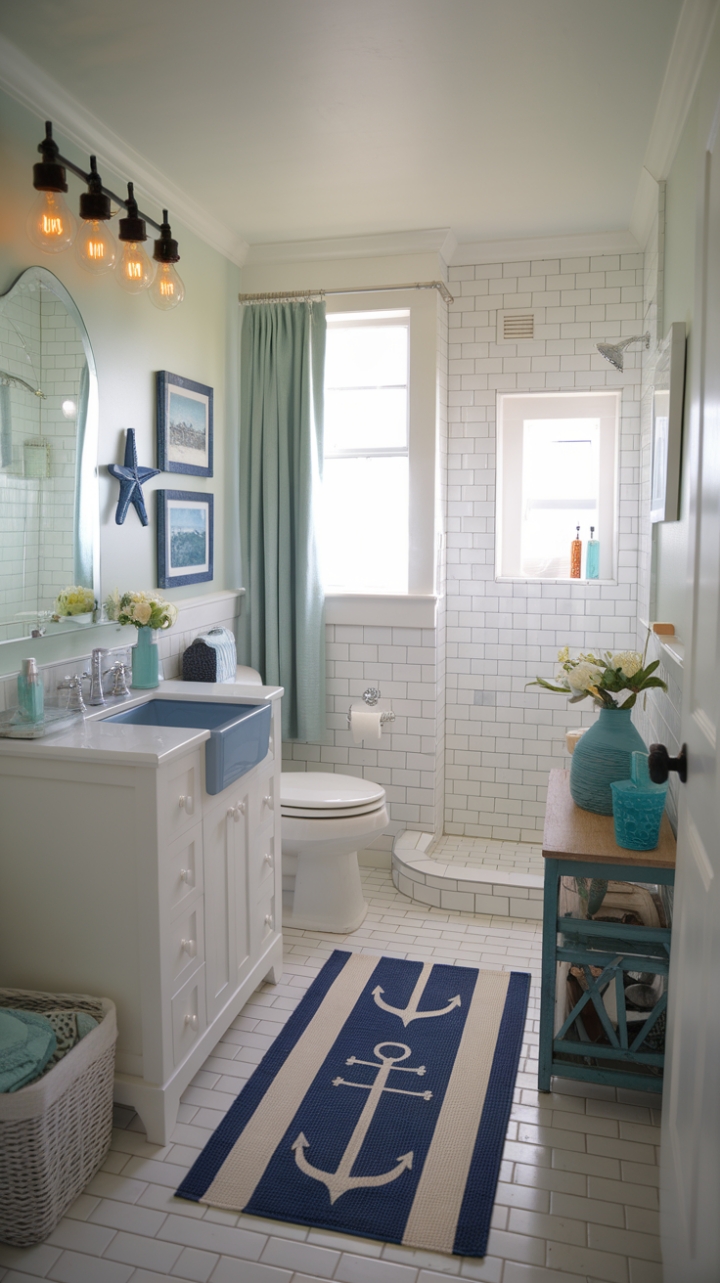 Coastal Charm: Bright Bathroom Retreat