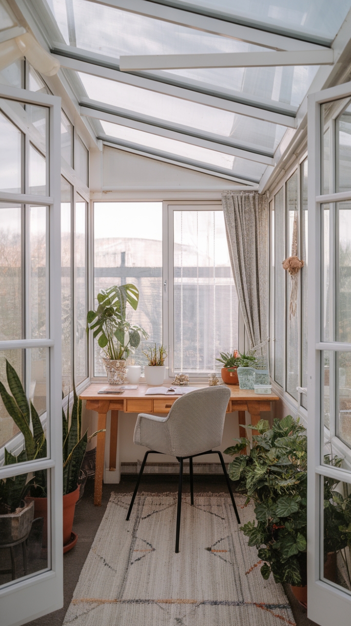 Bright and Cozy Garden-Inspired Home Office