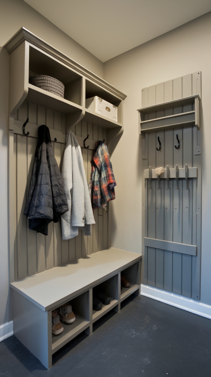Bright Mudroom with Vertical Solutions