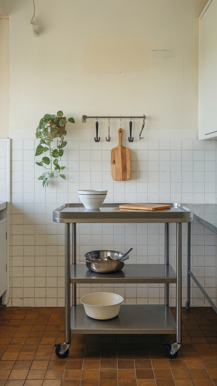 Versatile Portable Kitchen Island with Stylish Touches