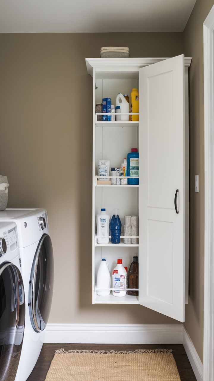 Space-Saving Laundry Solution: Modern Wall Cabinet with Neutral Elegance