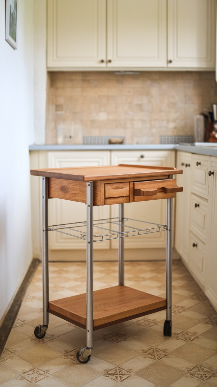Versatile Space-Saving Island Enhances Compact Kitchen Efficiency