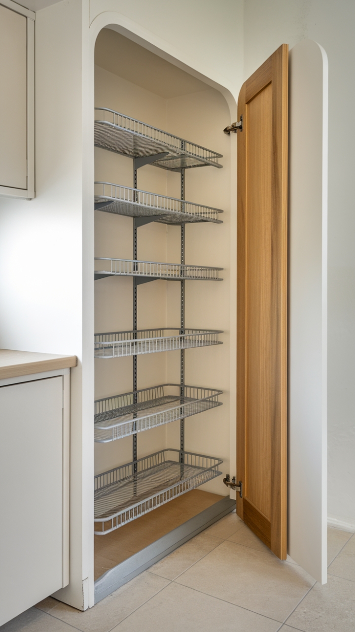 Warm Wooden Door Enhances Compact Storage Solution