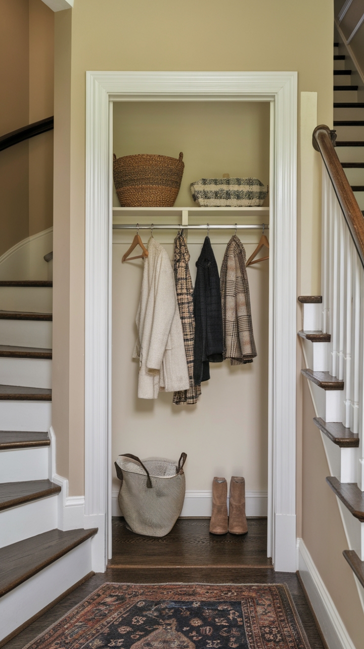 Cozy Neutral Entryway with Efficient Storage