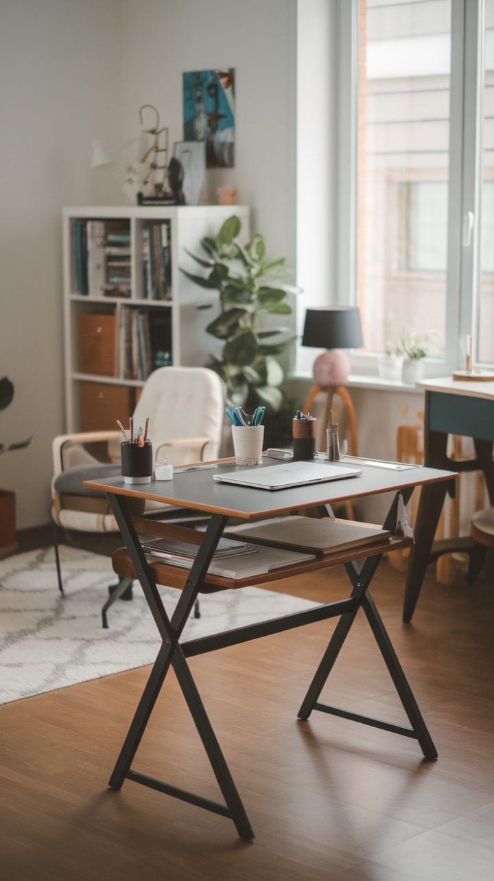 Inviting Wooden-Floored Home Office