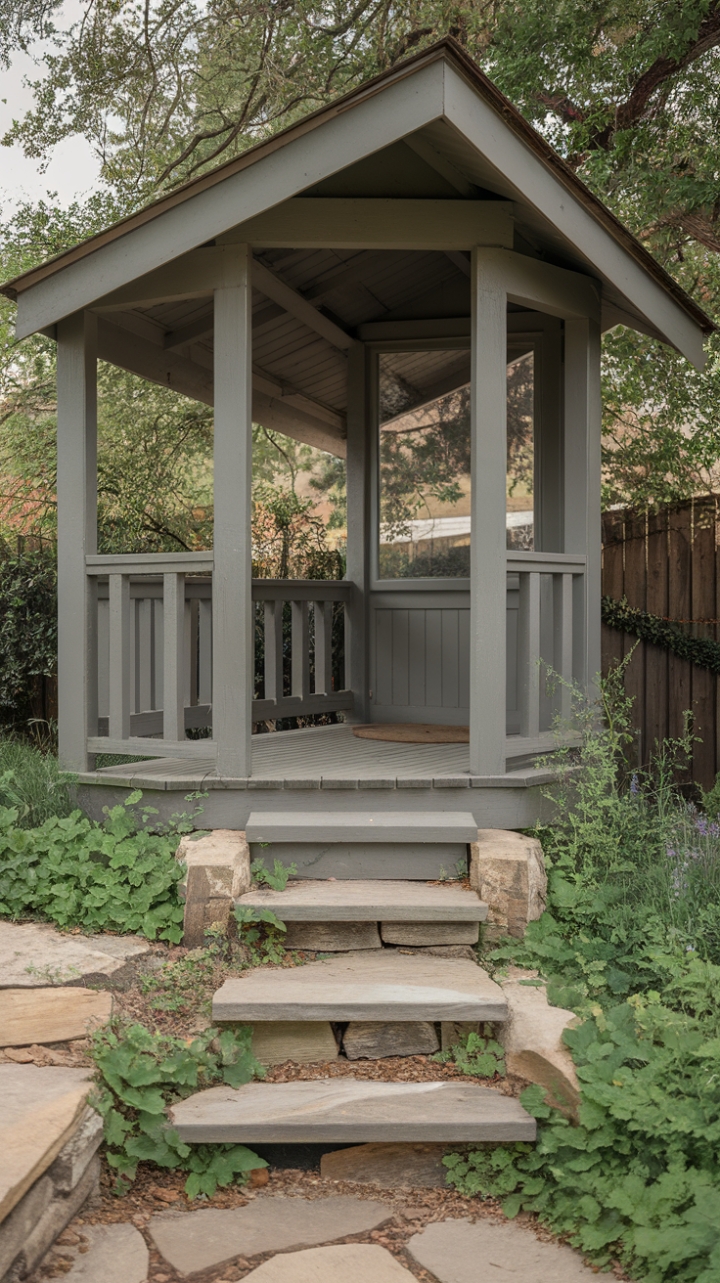 Greenery-Embraced Entrance: Rustic Appeal in a Cozy Space