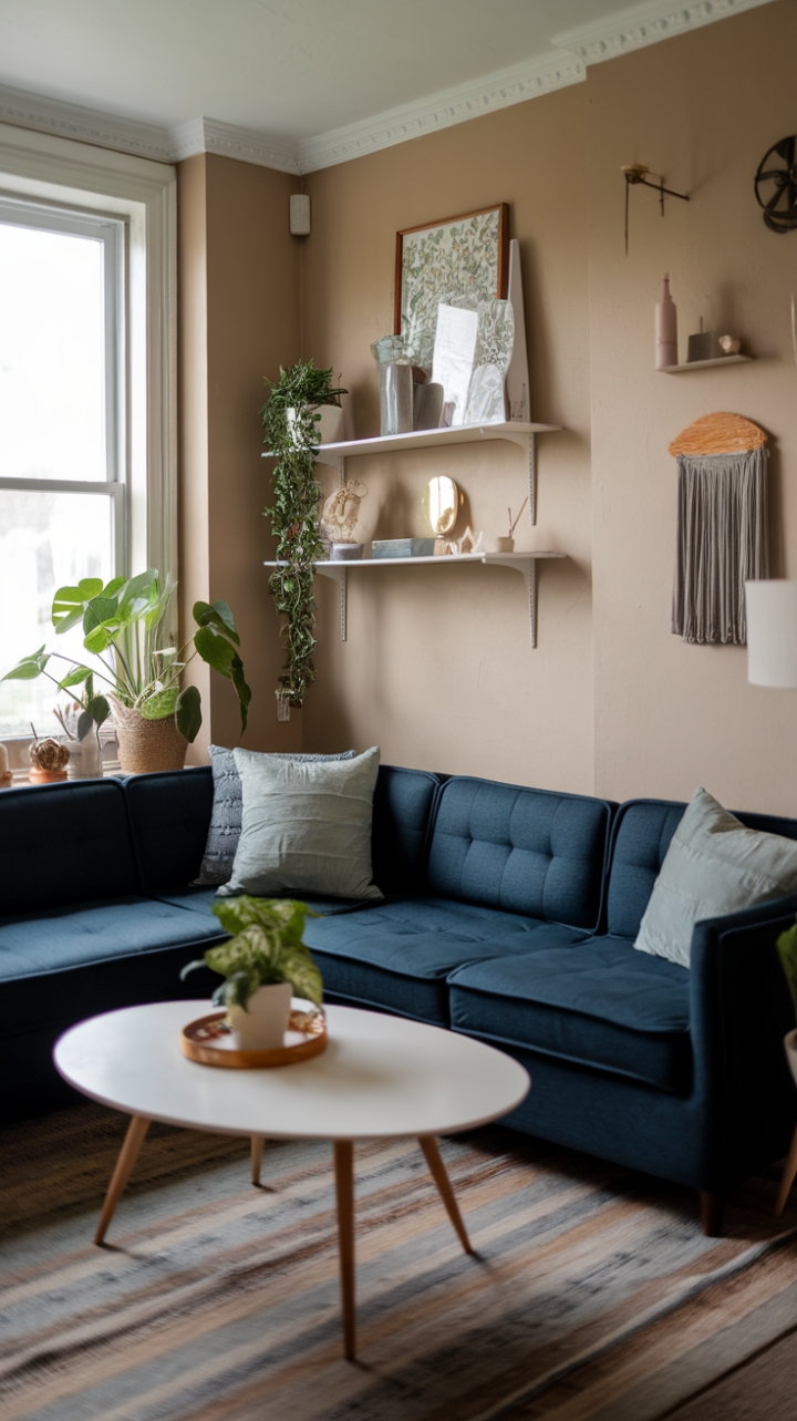 Warm and Inviting: Stylish Small Space with Rich Textures and Greenery