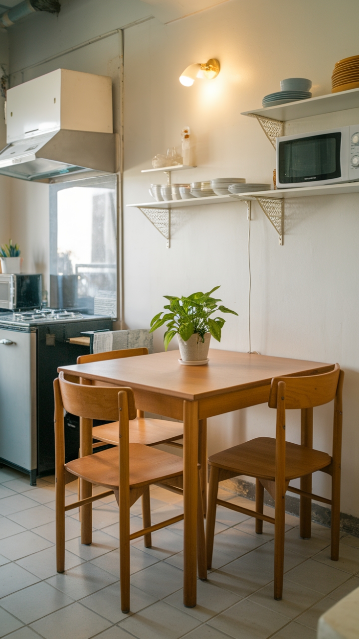 Charming Compact Kitchen with Cozy Dining Nook