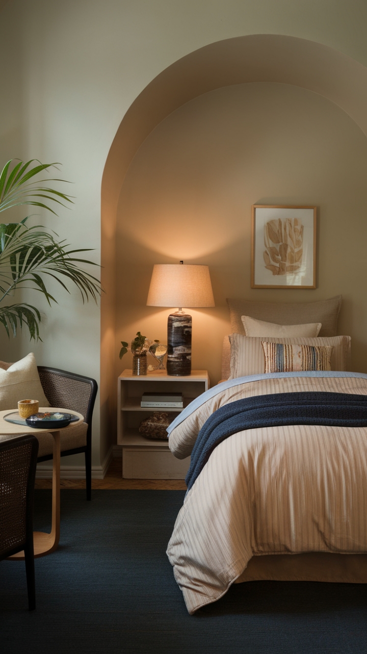Cozy Small Bedroom with Warmth and Serenity